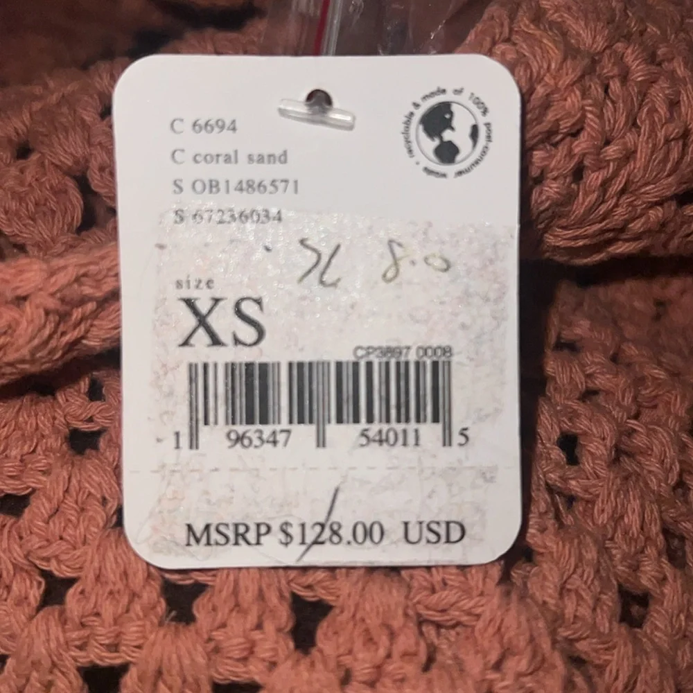 Free People Women's Megan Crochet Knit Peplum Puff Sleeve Top | NEW!!!⭐️⭐️‎